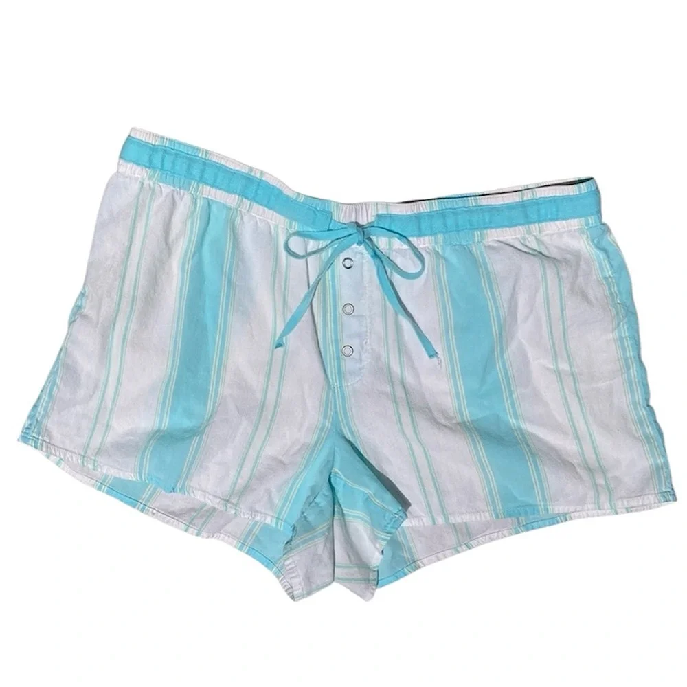 Gap Shorts Cotton Lightweight Turquoise White Extra Small - Picture 1 of 15